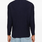 Polo plissettata in blu Gongdid design - uomo 