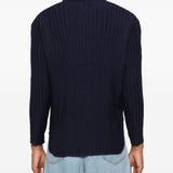 Polo plissettata in blu Gongdid design - uomo 