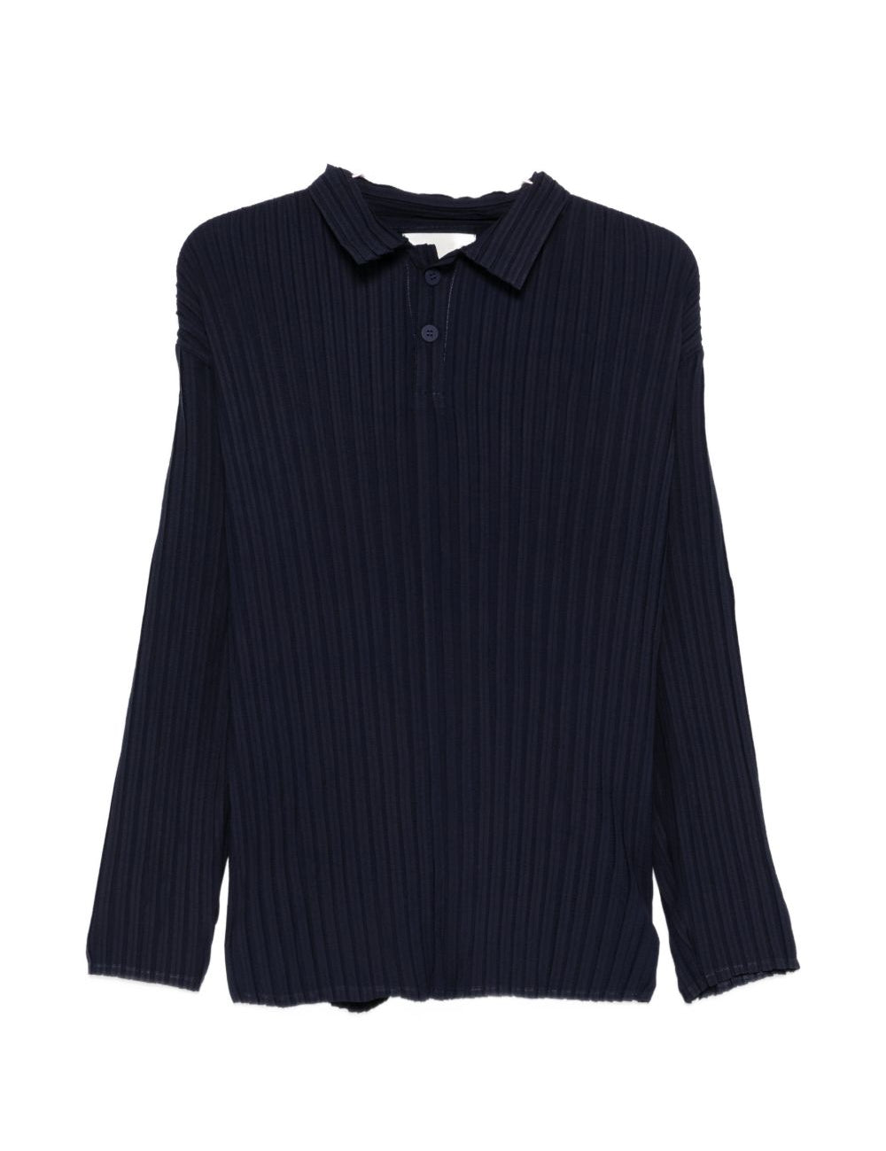 Polo plissettata in blu Gongdid design - uomo 