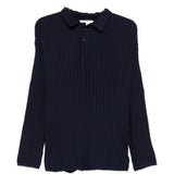 Polo plissettata in blu Gongdid design - uomo 