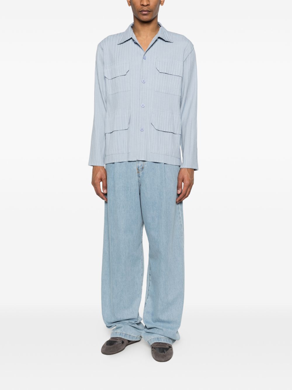 Camicia con taschino in blu Gongdid design - uomo 