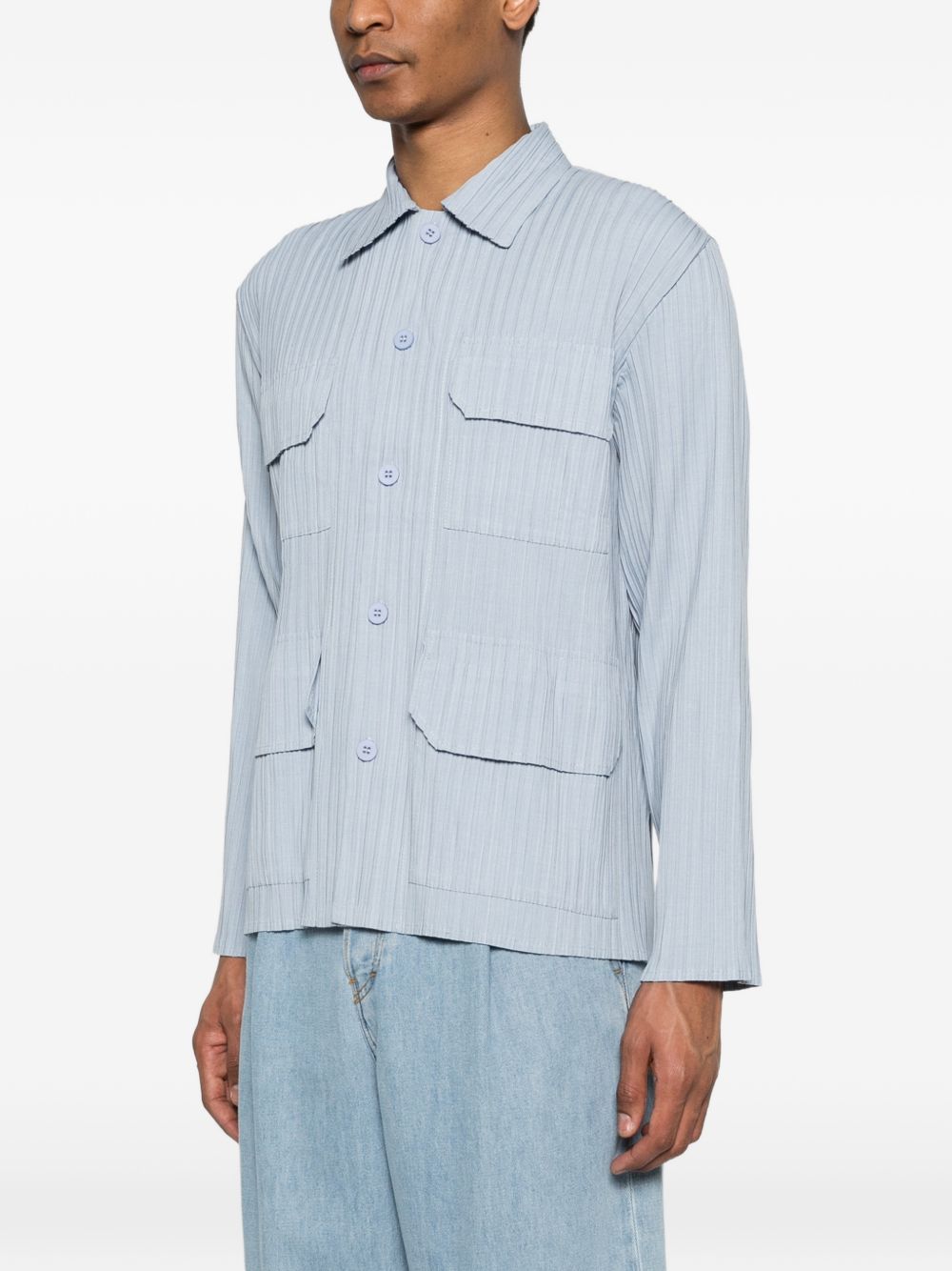 Camicia con taschino in blu Gongdid design - uomo 