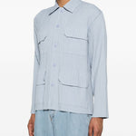 Camicia con taschino in blu Gongdid design - uomo 