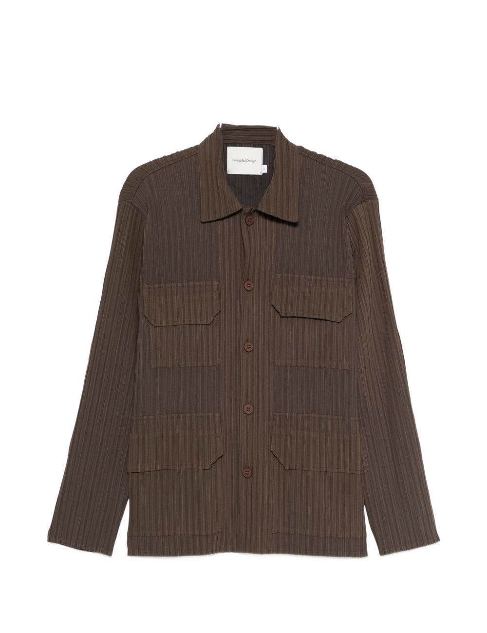 Camicia con taschino in marrone Gongdid design - uomo 