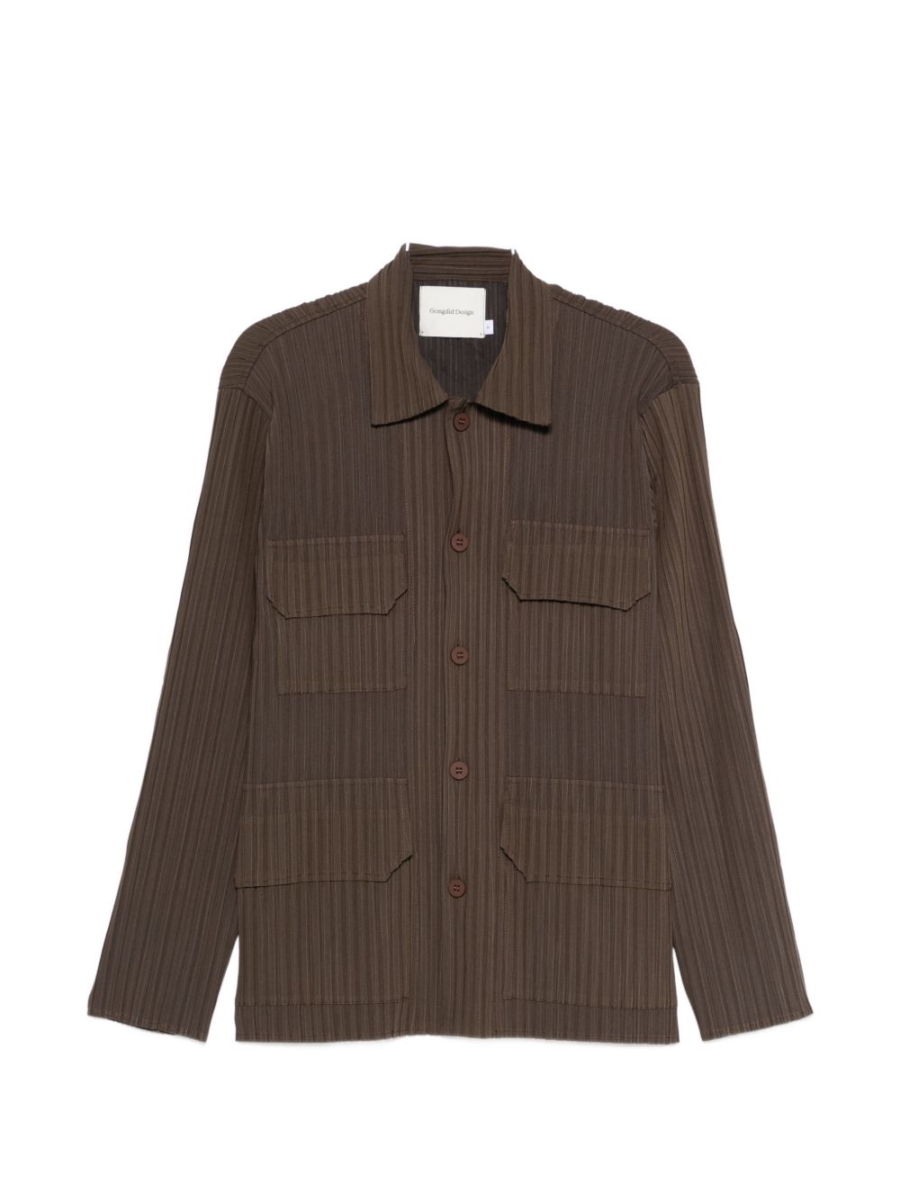 Camicia con taschino in marrone Gongdid design - uomo 