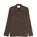 Camicia con taschino in marrone Gongdid design - uomo 