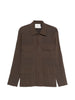 Camicia con taschino in marrone Gongdid design - uomo