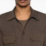 Camicia con taschino in marrone Gongdid design - uomo 