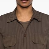 Camicia con taschino in marrone Gongdid design - uomo 