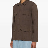 Camicia con taschino in marrone Gongdid design - uomo 