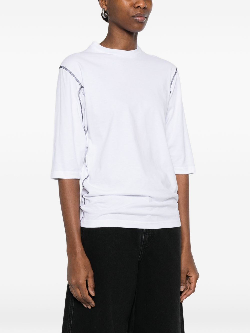 T-shirt con impunture in bianco Gr10k - donna 