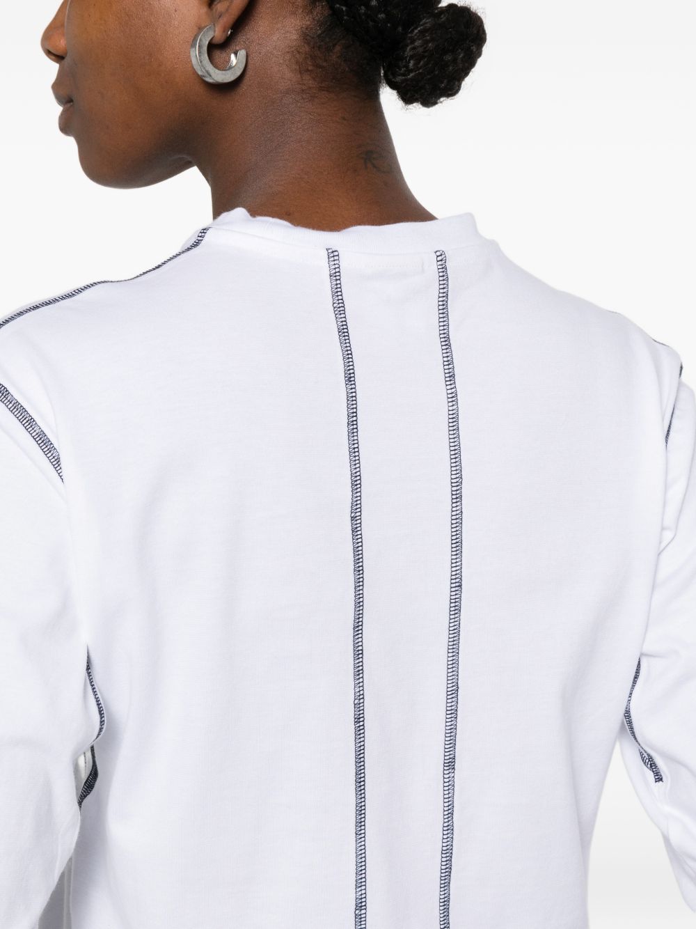 T-shirt con impunture in bianco Gr10k - donna 