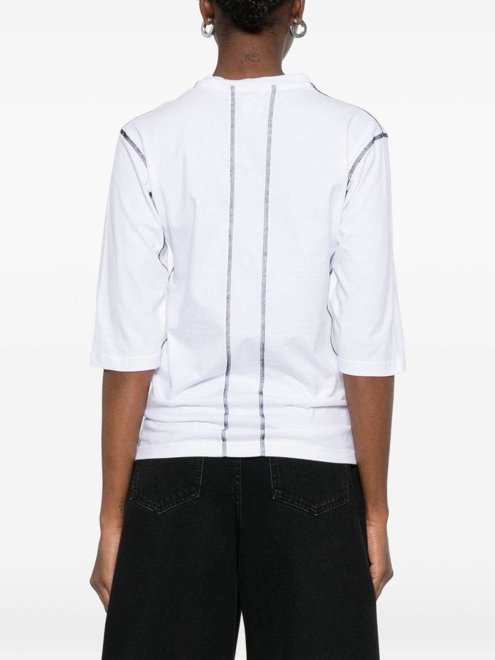 T-shirt con impunture in bianco Gr10k - donna 