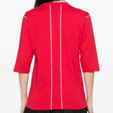 T-shirt a manica corta con impunture in rosso Gr10k - donna 