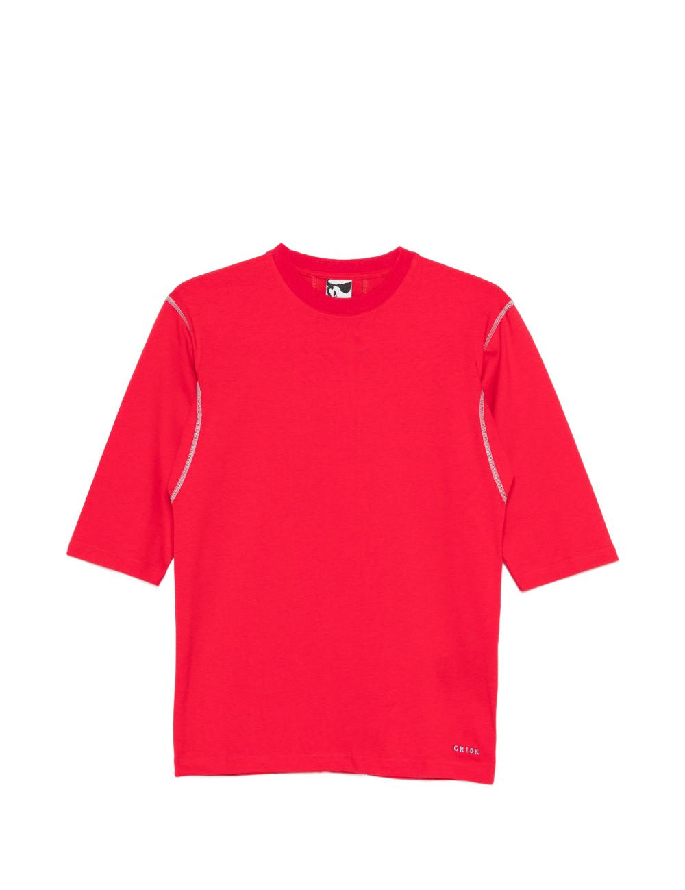 T-shirt a manica corta con impunture in rosso Gr10k - donna 