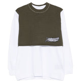Camicia a strati con gilet in maglia in bianco Gr10k - uomo 