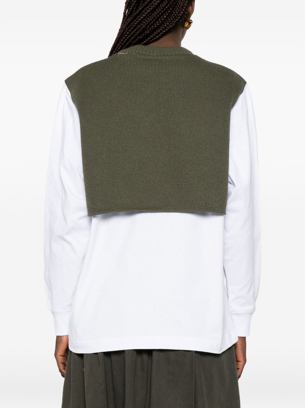 Camicia a strati con gilet in maglia in bianco Gr10k - uomo 