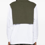 Camicia a strati con gilet in maglia in bianco Gr10k - uomo 