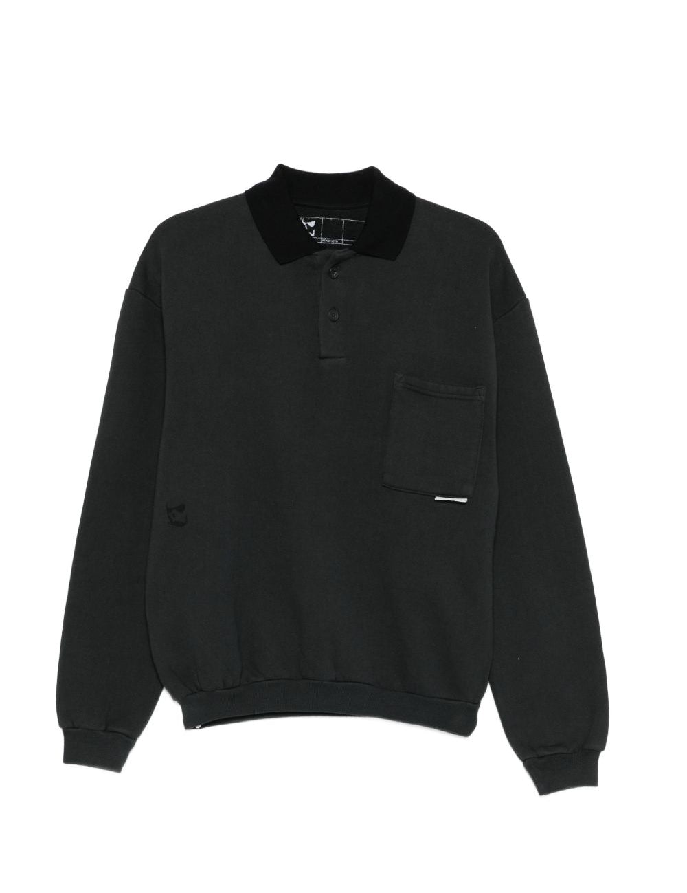 Polo con taschino in nero Gr10k replicated - uomo 