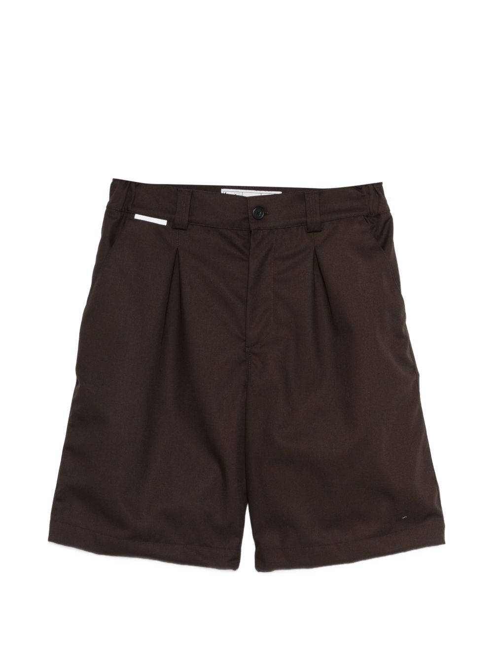 Pantaloncini con piega anteriore in marrone Gr10k replicated - uomo 