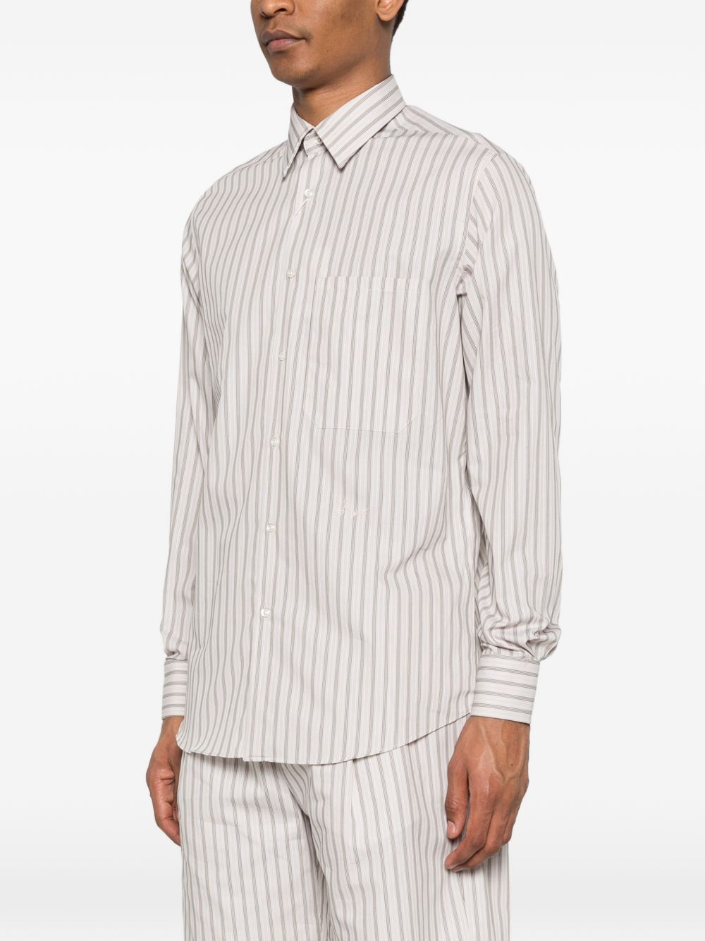 Camicia ralph a righe in beige grayed - uomo 
