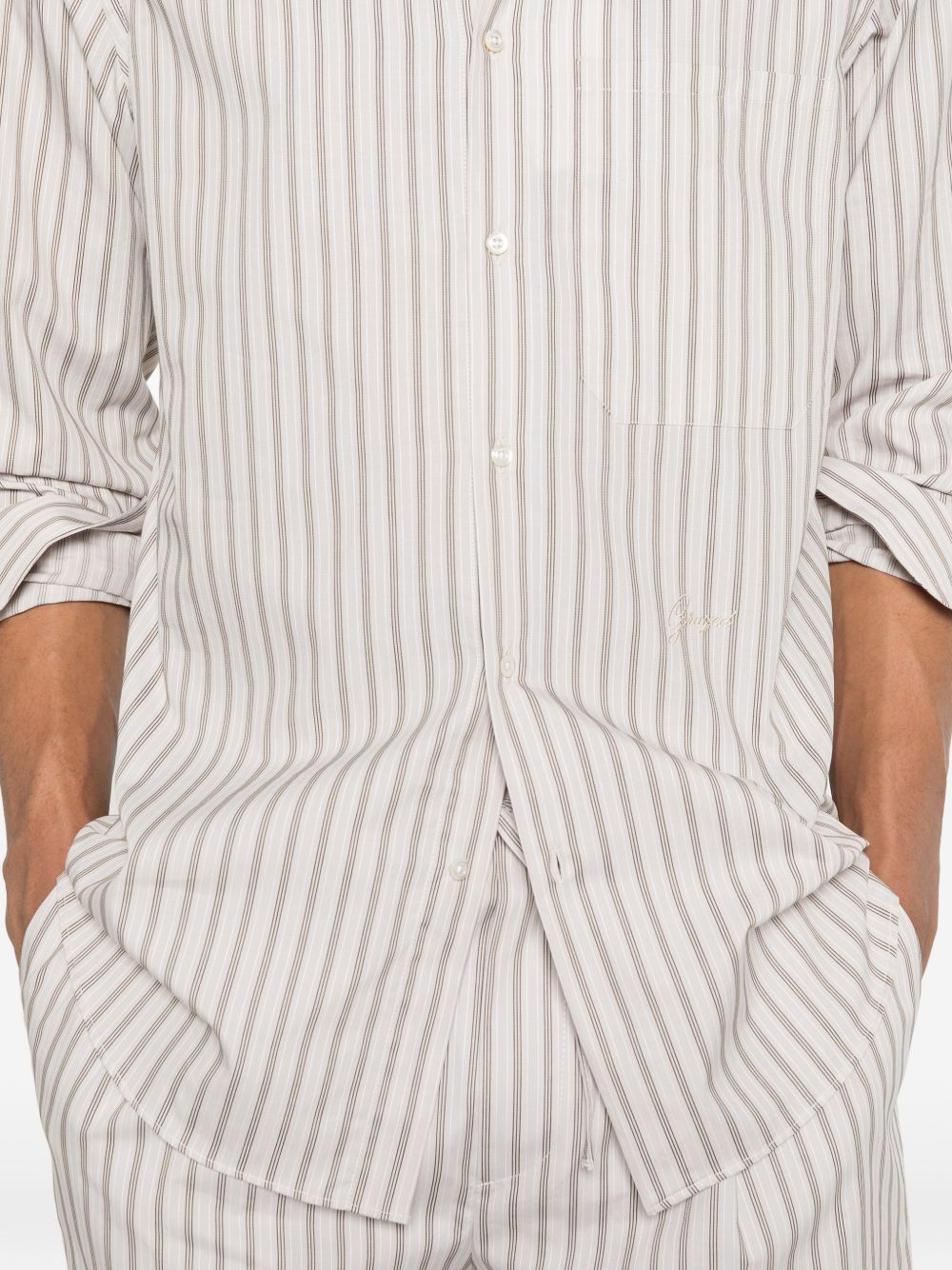 Camicia ralph a righe in beige grayed - uomo 