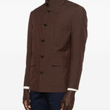 Giacca-camicia con tasche in marrone Grayed - uomo 