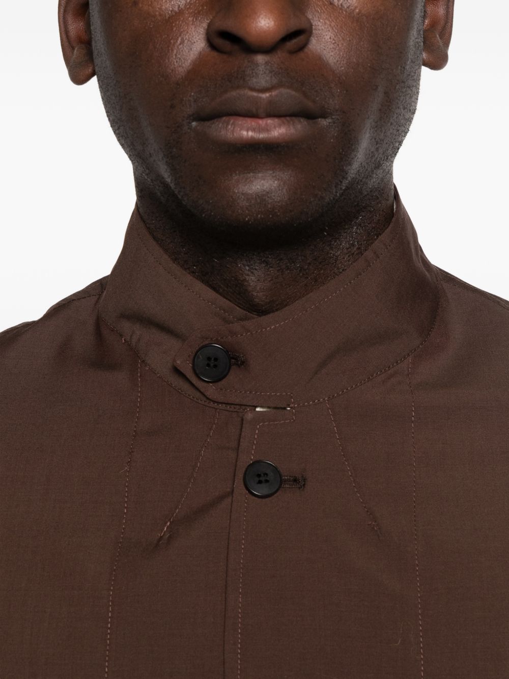 Giacca-camicia con tasche in marrone Grayed - uomo 