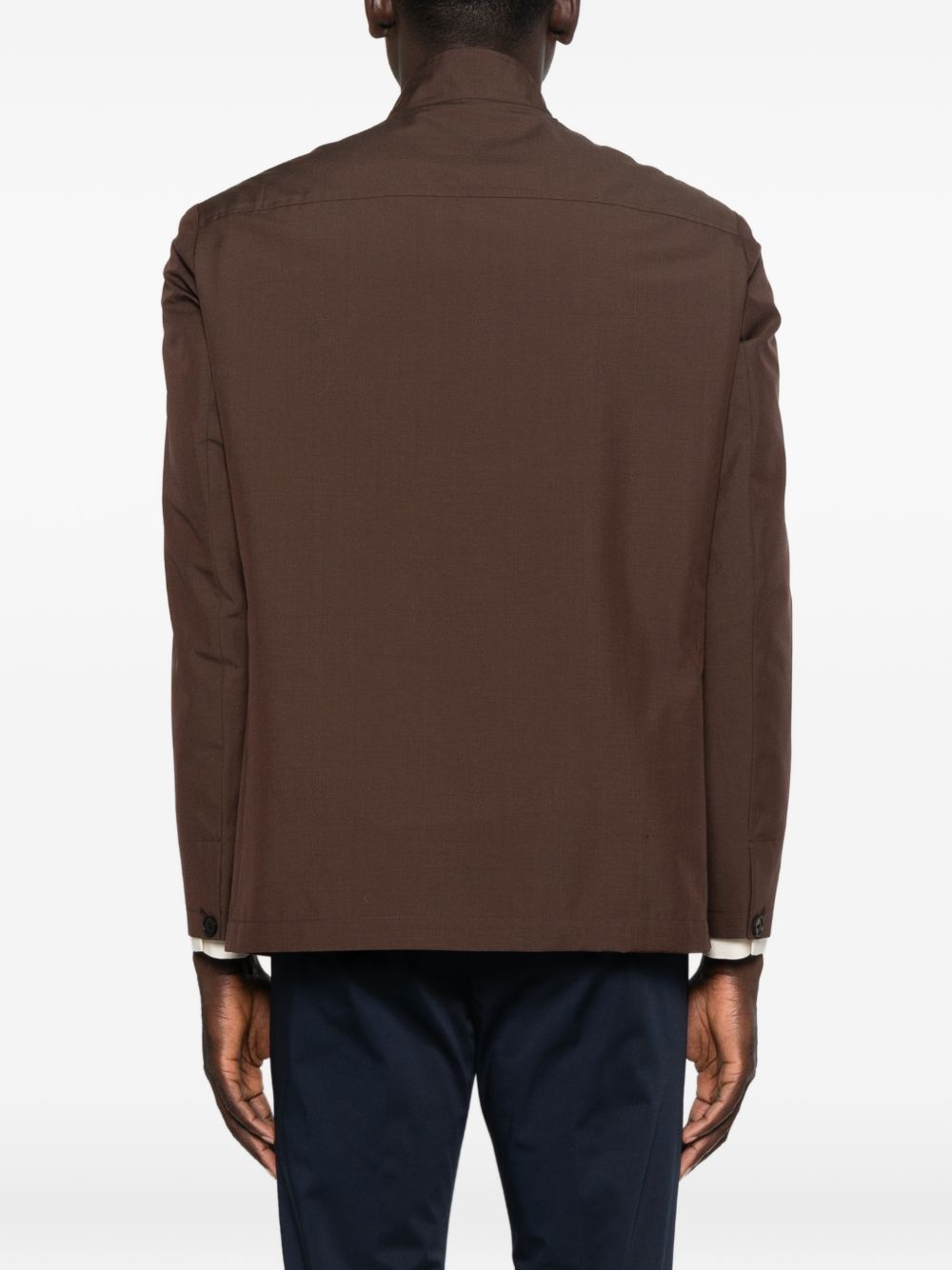 Giacca-camicia con tasche in marrone Grayed - uomo 