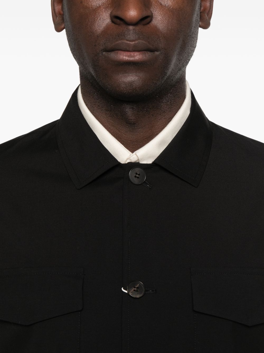 Giacca-camicia con bottoni in nero Grayed - uomo 