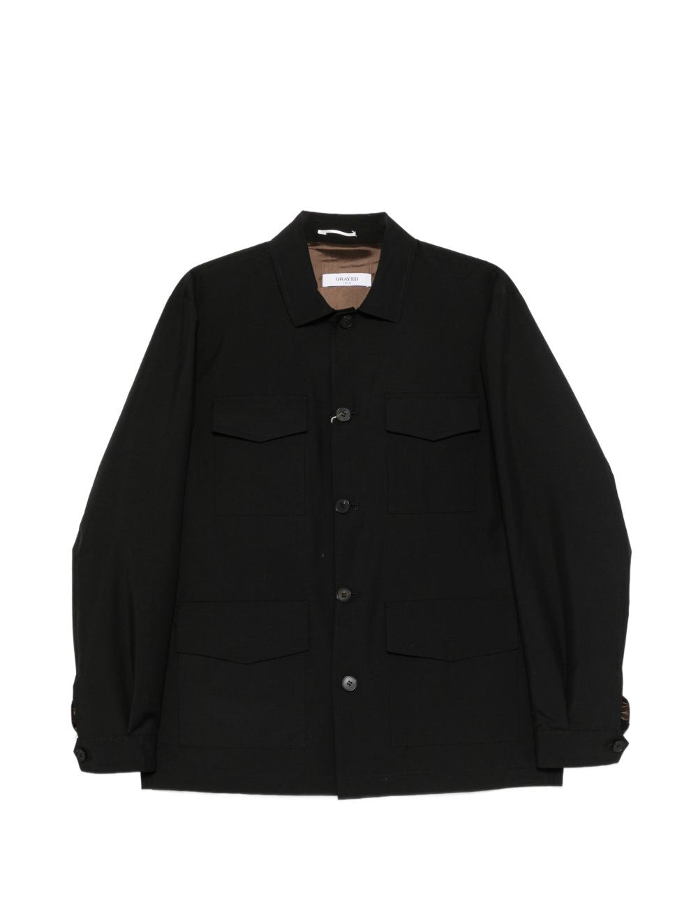 Giacca-camicia con bottoni in nero Grayed - uomo 