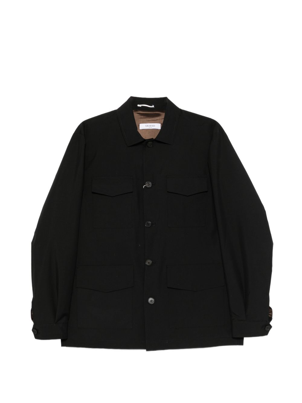 Giacca-camicia con bottoni in nero Grayed - uomo 