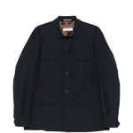 Giacca-camicia con bottoni in blu Grayed - uomo 