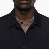Giacca-camicia con bottoni in blu Grayed - uomo 