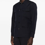 Giacca-camicia con bottoni in blu Grayed - uomo 
