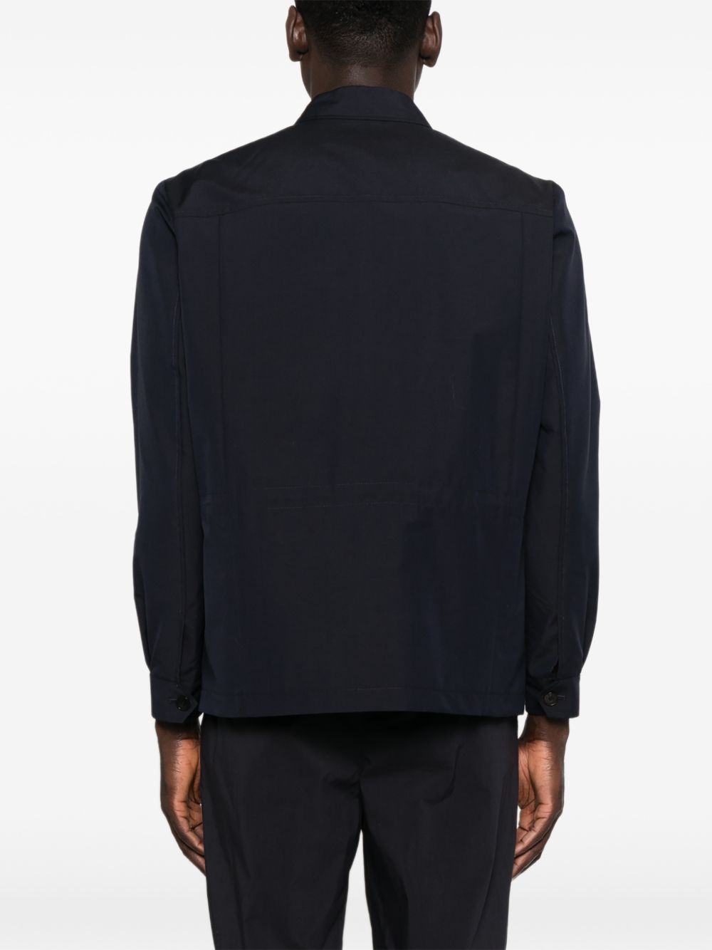 Giacca-camicia con bottoni in blu Grayed - uomo 