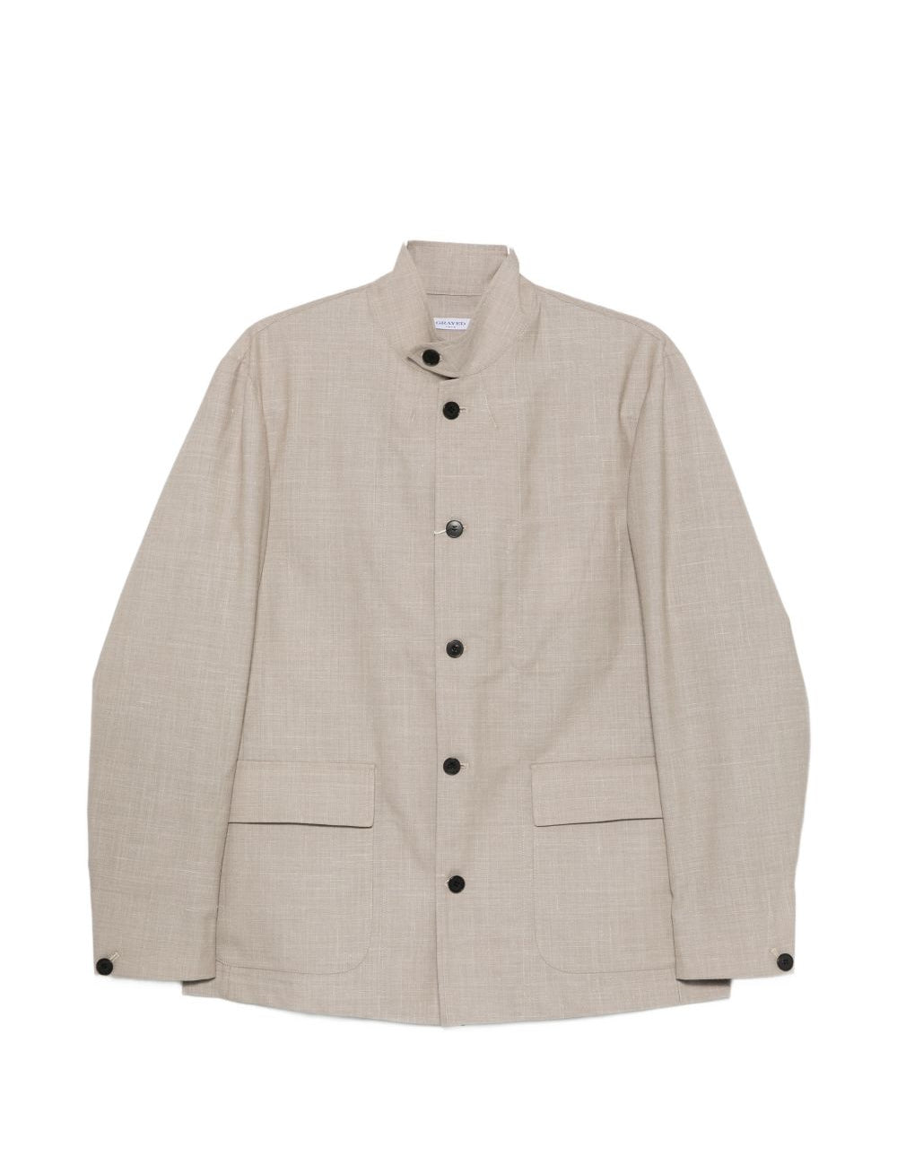 Giacca-camicia con bottoni in beige Grayed - uomo 