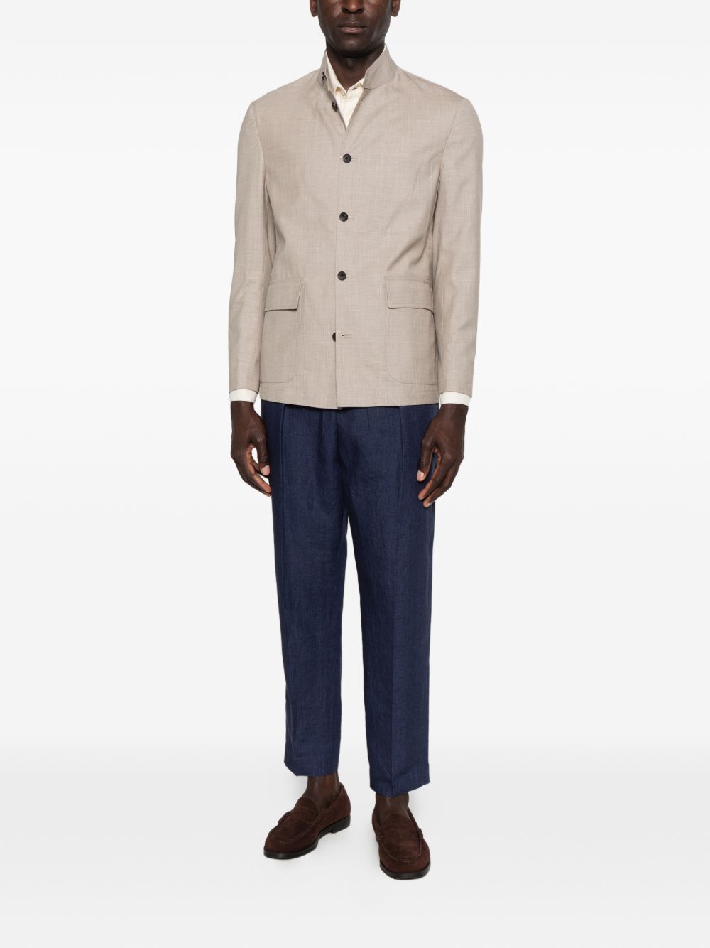 Giacca-camicia con bottoni in beige Grayed - uomo 