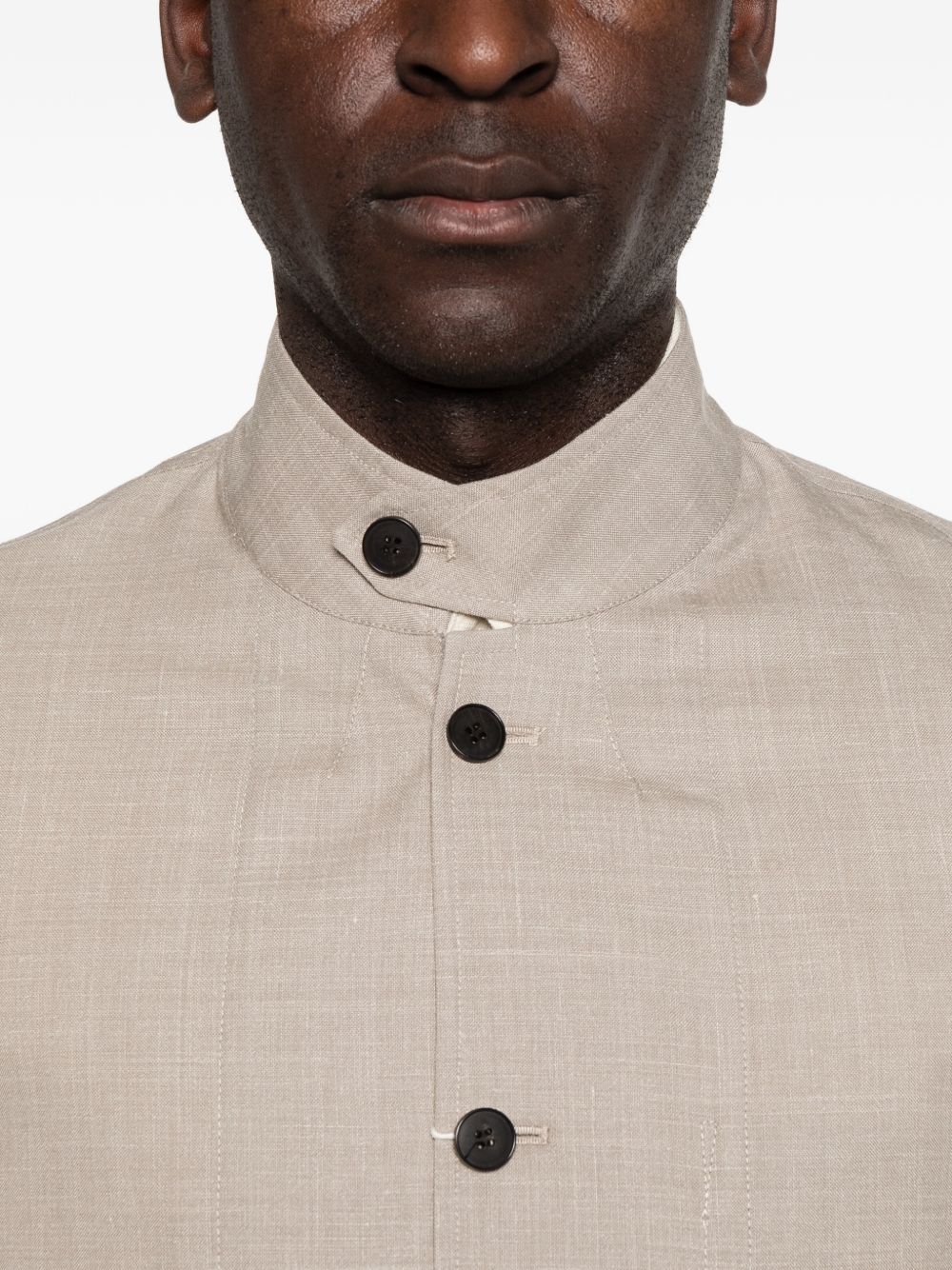 Giacca-camicia con bottoni in beige Grayed - uomo 
