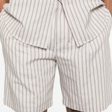 Pantaloncini a righe in beige Grayed - uomo 