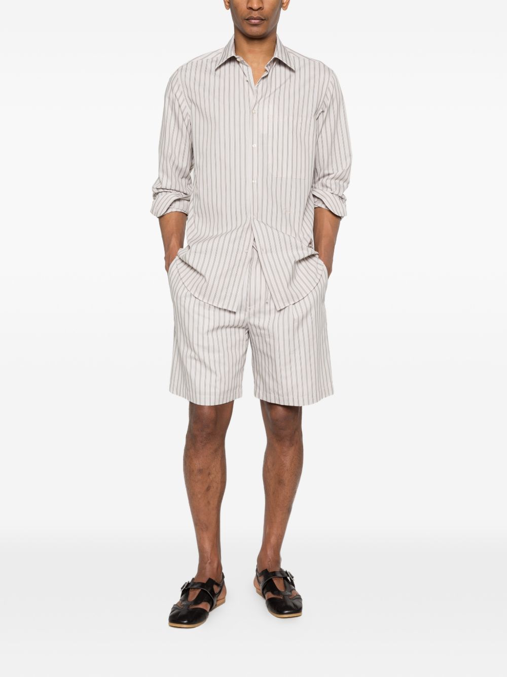 Pantaloncini a righe in beige Grayed - uomo 