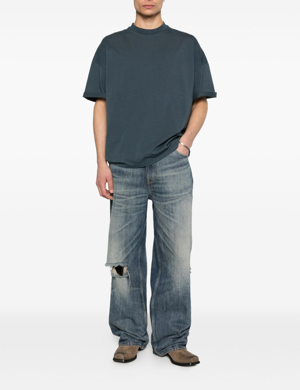 T-shirt Girocollo Virgil in blue Haikure - uomo 