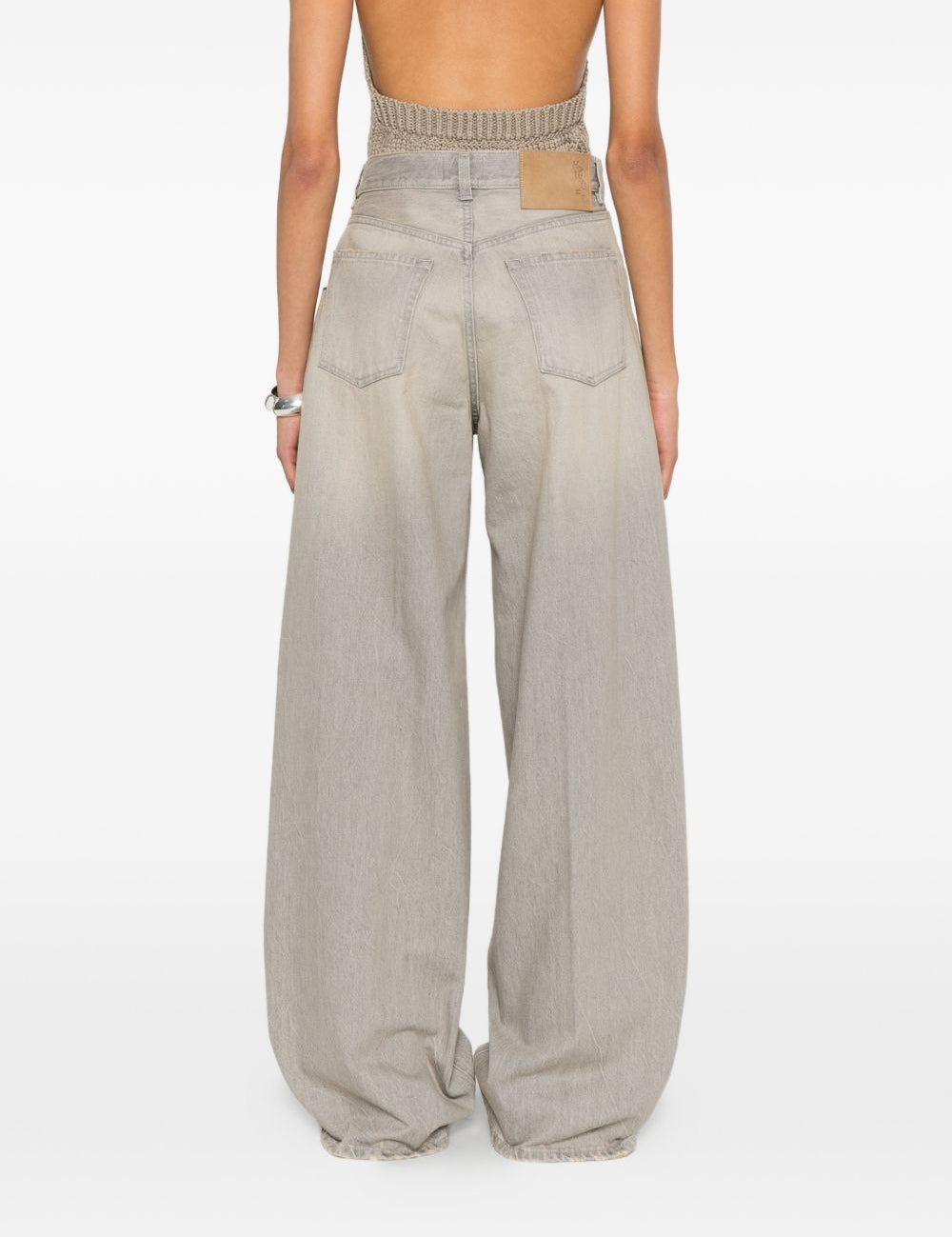 Jeans a gamba larga con effetto sbiadimento bethany in beige Haikure - donna 