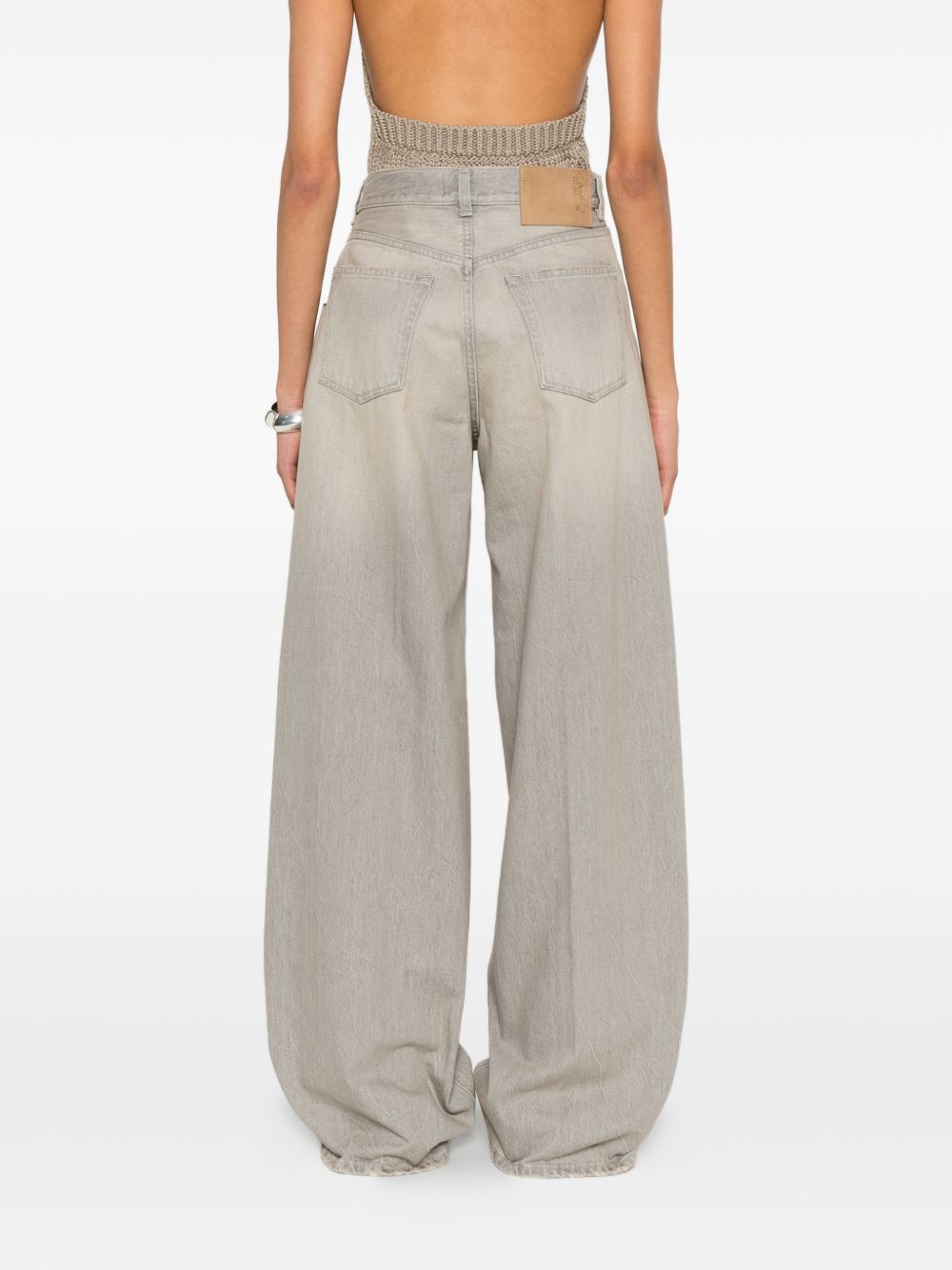 Jeans a gamba larga con effetto sbiadimento bethany in beige Haikure - donna 