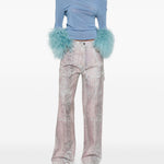 Jeans con stampa in blu e rosa Haikure - donna 