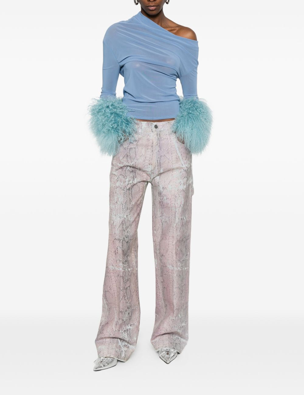 Jeans con stampa in blu e rosa Haikure - donna 