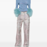 Jeans con stampa in blu e rosa Haikure - donna 