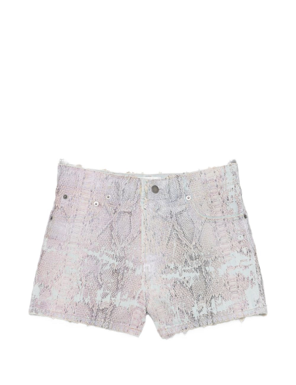 Pantaloncini in denim brit snake in blu e rosa Haikure - donna 