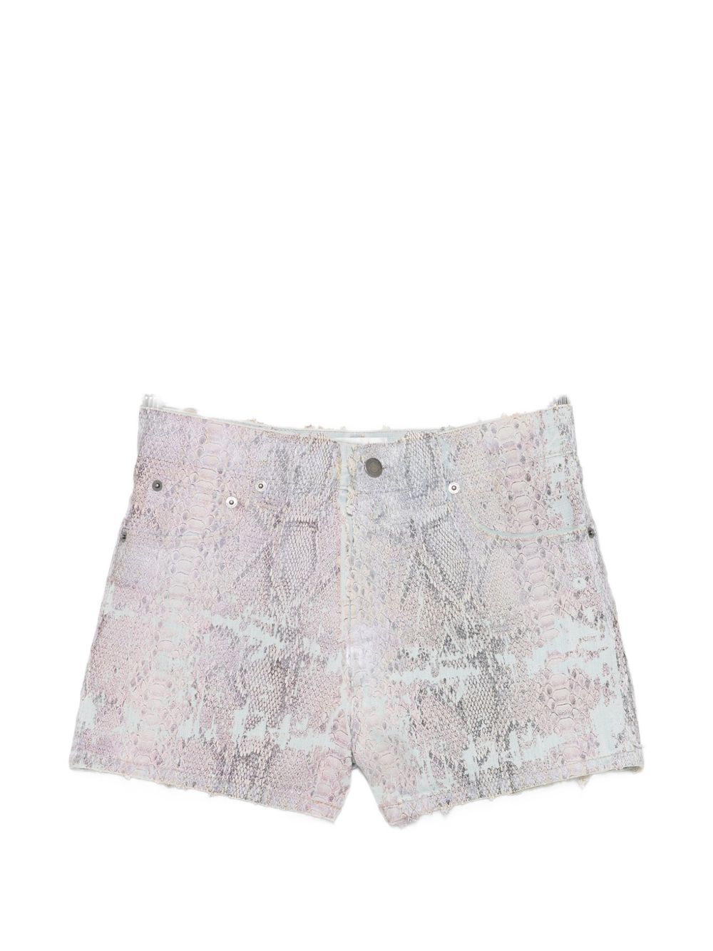 Pantaloncini in denim brit snake in blu e rosa Haikure - donna 