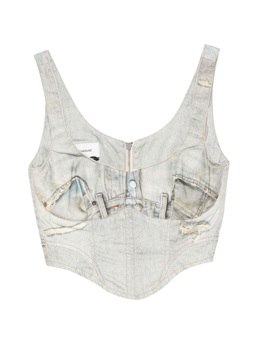 Top smanicato con scollo a V in blu Haikure - donna 